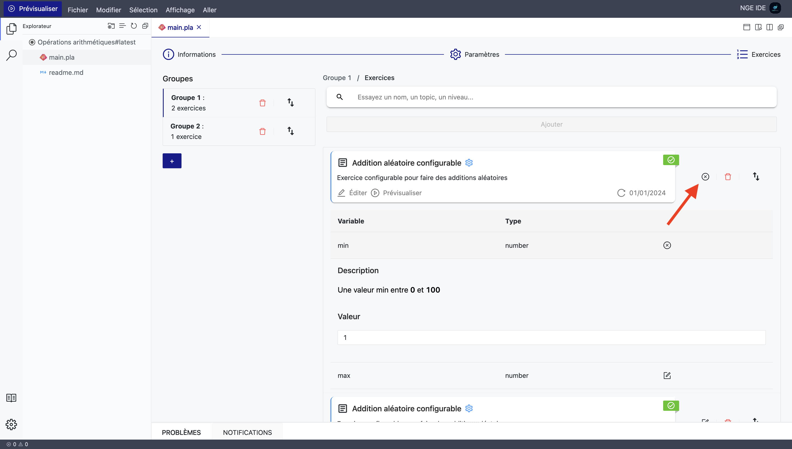 Modification des variables dans une activité